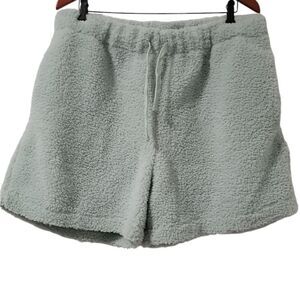 ASOS DESIGN oversized shorts in teddy borg in mint green